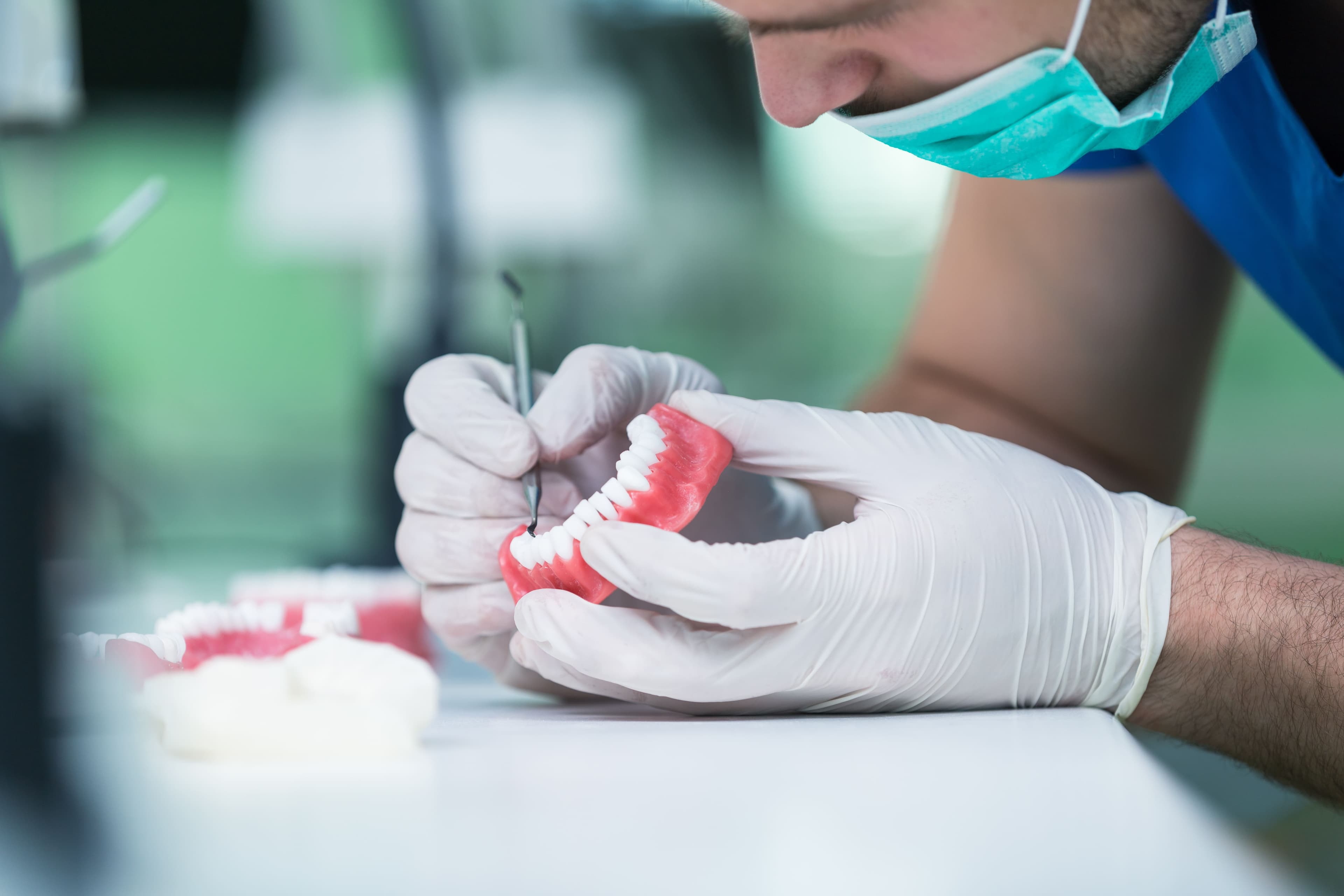 Patient discussing cosmetic dentistry with a clinician