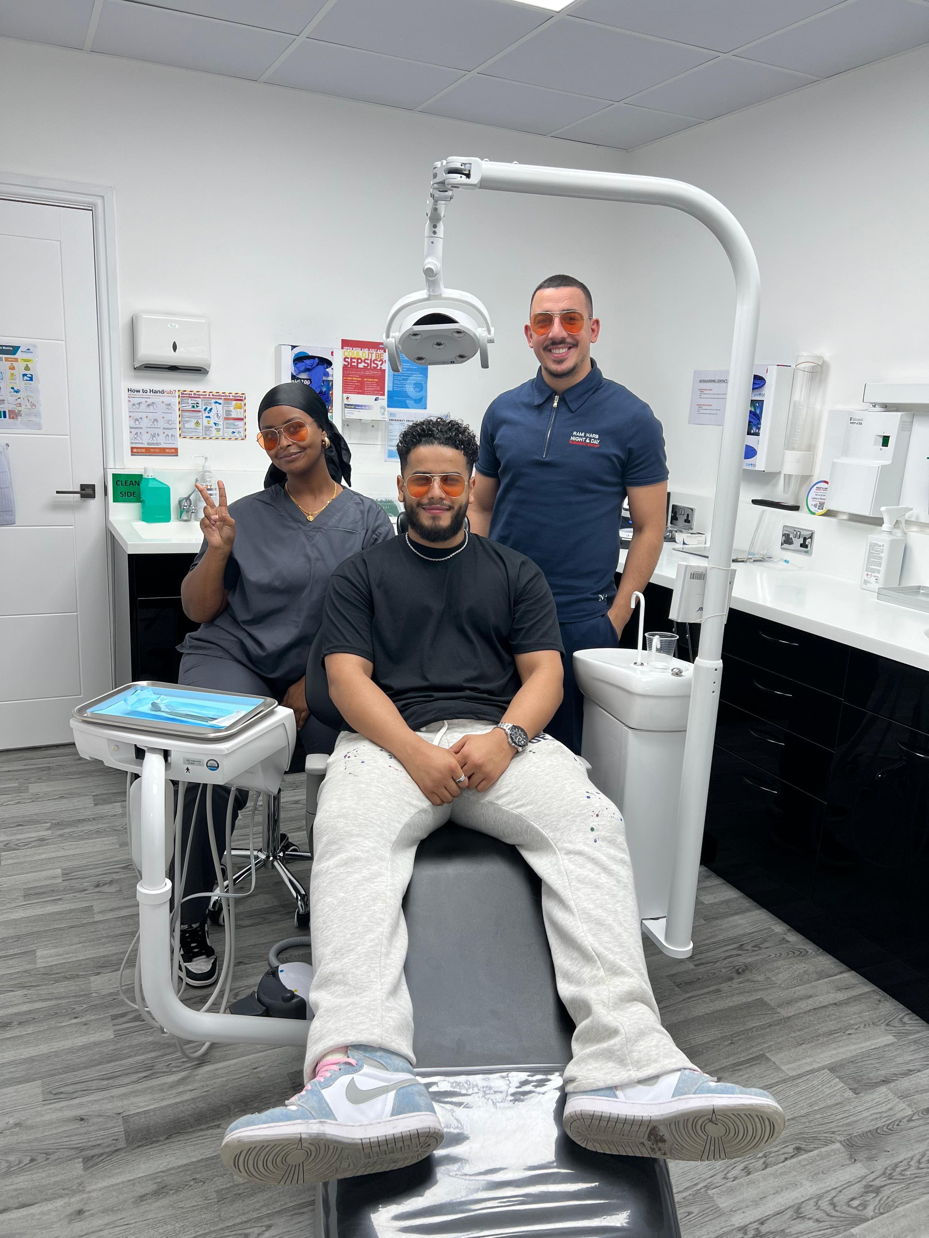 Dentist caring for a patient in a Night & Day clinic